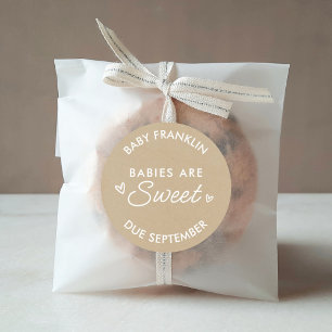 Sticker Rond Les bébés sont Baby showers doux Parti pour Kraft