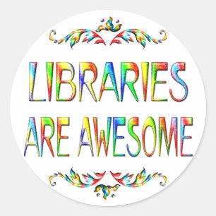 Sticker Rond Les bibliothèques sont géniales