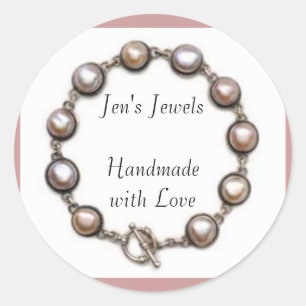 Sticker Rond Les bijoux de Jen fait main avec amour
