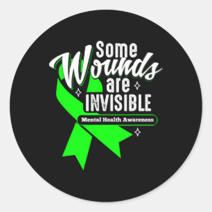 Sticker Rond Les blessures sont invisibles Sensibilisation à la