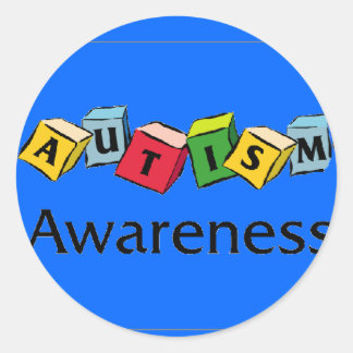 Sticker Rond Les blocs d'autisme