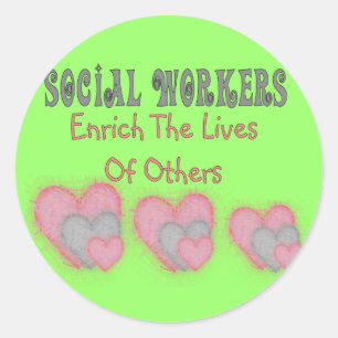 Sticker Rond Les cadeaux d'assistant social "enrichissent les