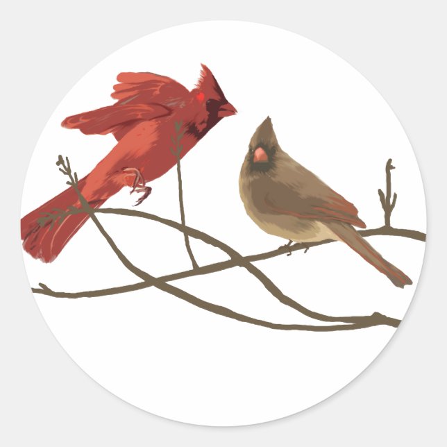 Sticker Rond Les cardinaux rouges des festivals (Devant)
