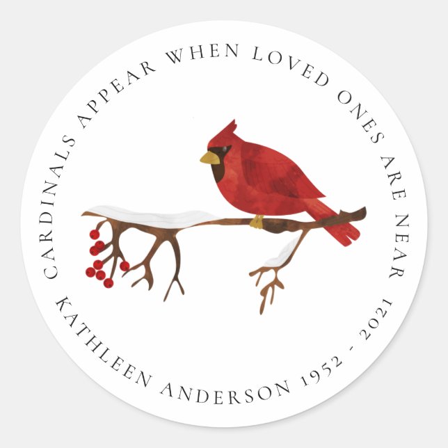 Sticker Rond Les cardinaux se rappellent (Devant)
