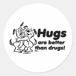 Sticker Rond Les caresses ou les drogues ?
