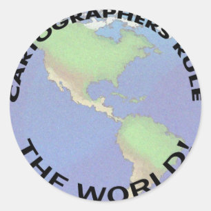 Sticker Rond Les Cartographes Dirigent Le Monde !
