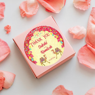 Sticker Rond Les chameaux du mariage indien Rajasthani en faveu