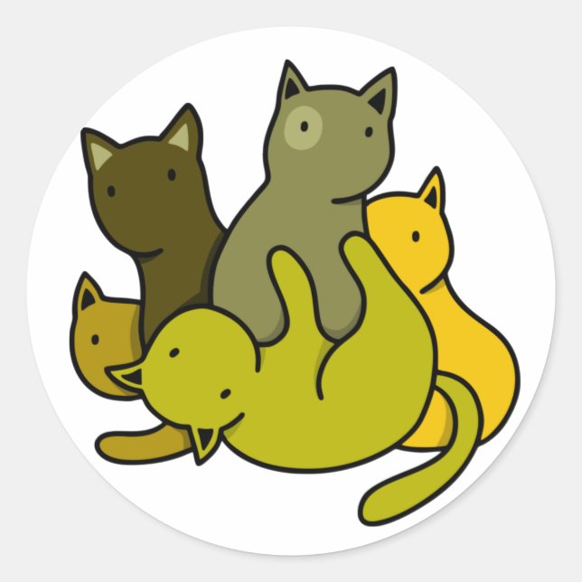 Sticker Rond Les chatons d'olive (Devant)