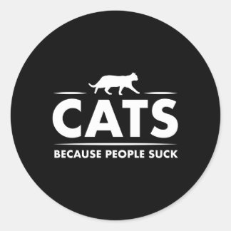 Sticker Rond Les Chats Parce Que Les Gens Frappent Misanthrop E