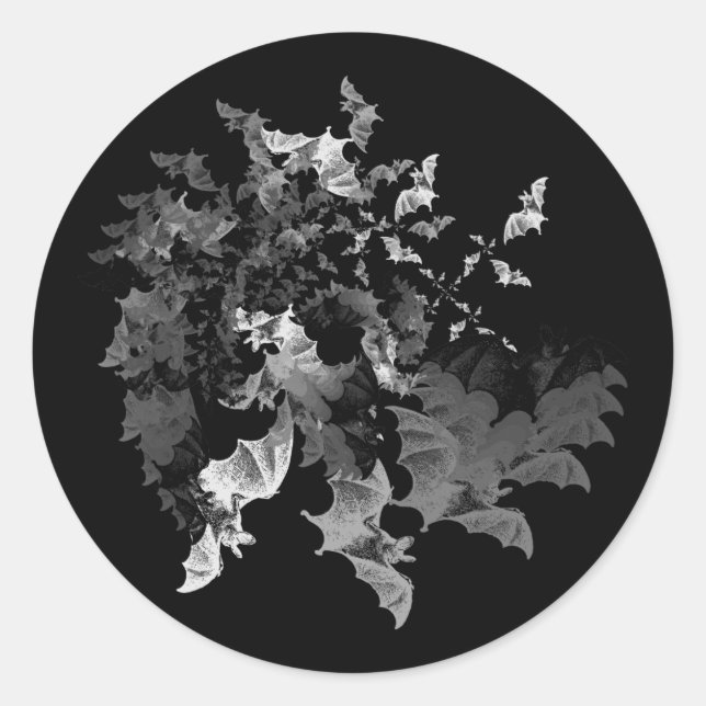 Sticker Rond Les chauves-souris de Fibonacci (Devant)