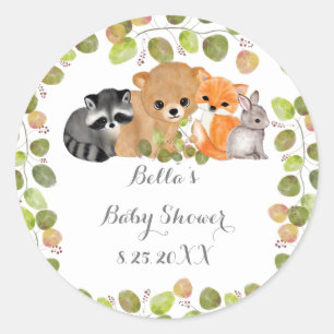 Sticker Rond Les chevaliers animaux des bois verts