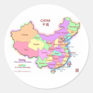 Sticker Rond Les chevaliers de cartes chinois