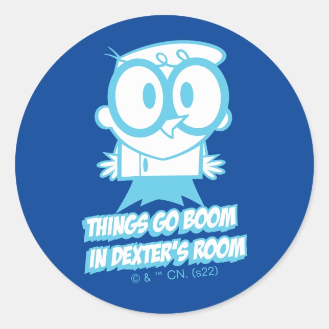 Sticker Rond Les choses bougent dans la chambre de Dexter (Devant)