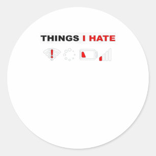 Sticker Rond Les Choses Que Je Déteste Le Programmateur De Chem