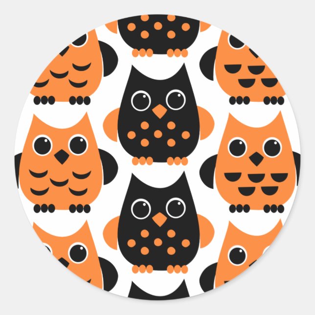 Sticker Rond Les chouettes disent BOO ! (Devant)