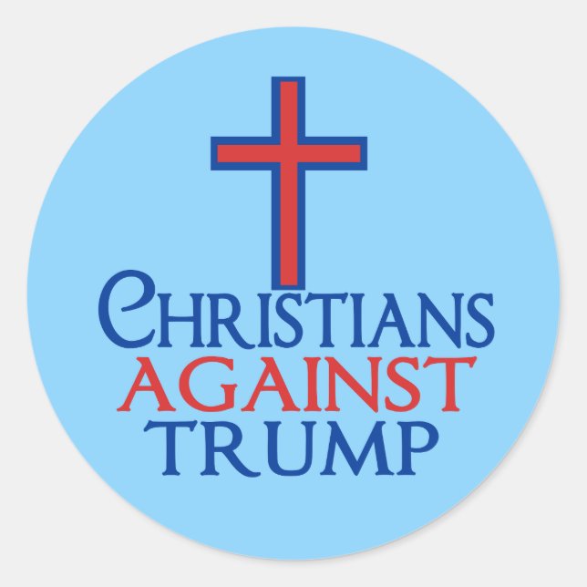 Sticker Rond Les chrétiens contre Trump (Devant)