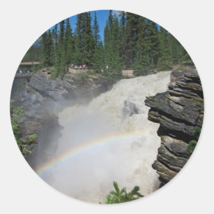 Sticker Rond Les chutes Athabaska dans les Rocheuses