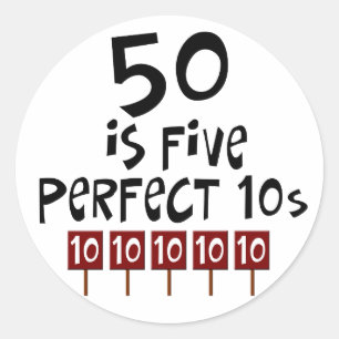 Sticker Rond les cinquantième cadeaux d'anniversaire, 50 est 5