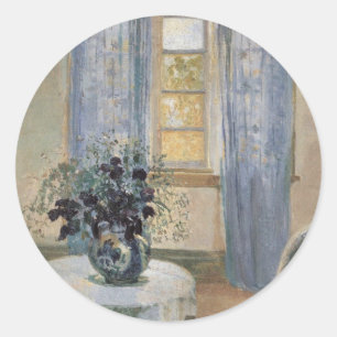 Sticker Rond Les Clematis bleus d'Anna Ancher dans le Studio de