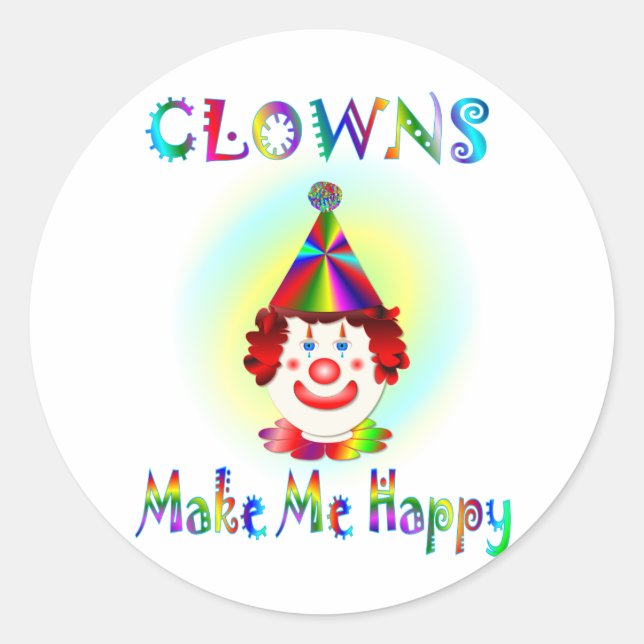 Sticker Rond Les Clowns Me Rendent Heureux (Devant)