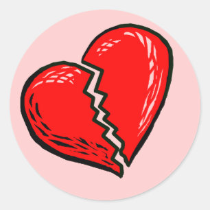 Sticker Rond Les Coeurs brisés
