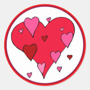 Sticker Rond Les Coeurs Lumineux