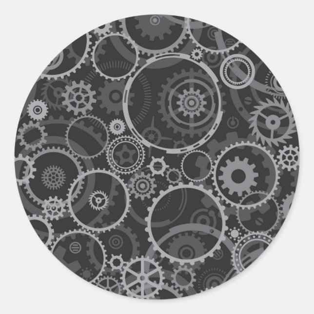 Sticker Rond Les Cogwheels (Devant)