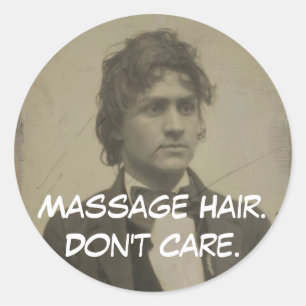 Sticker Rond Les coiffures de massage amusantes ne se soucient