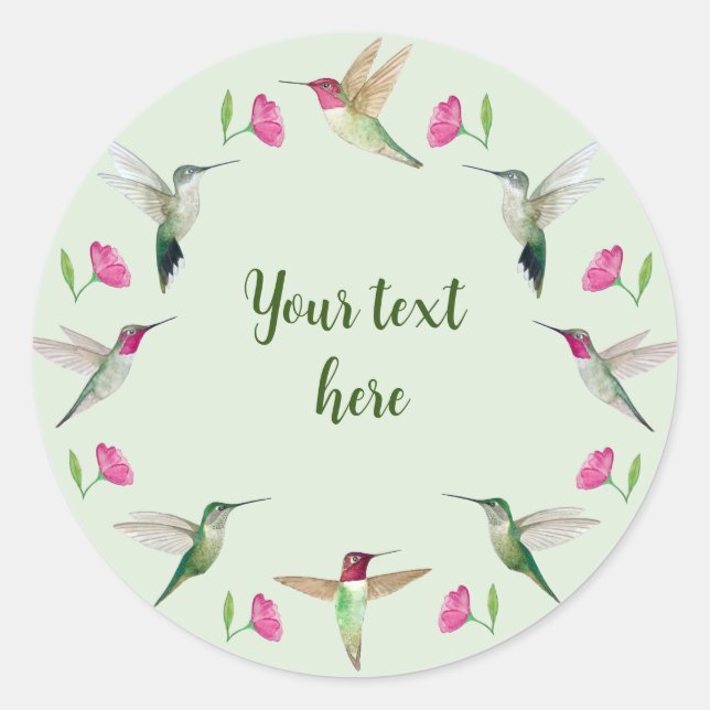 Sticker Rond Les colibris d'Anna (Devant)