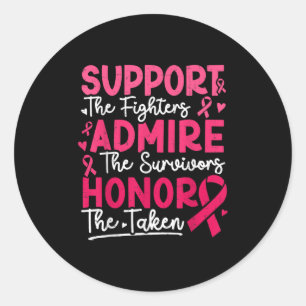 Sticker Rond Les Combattants Admirent Les Survivants Cancer Du