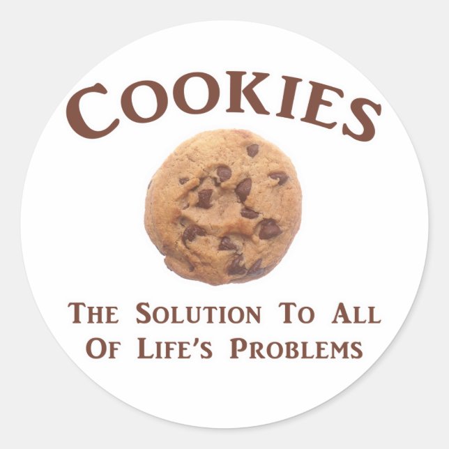 Sticker Rond Les cookies résolvent des problèmes (Devant)