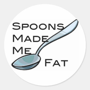 Sticker Rond Les cuillères m'ont fait la graisse