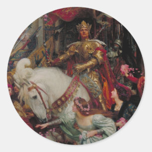 Sticker Rond Les deux Couronnes par Sir Frank Bernard Dicksee