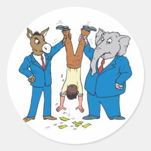 Sticker Rond Les deux parties ont chuck