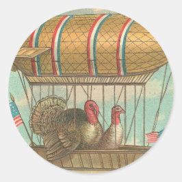 Sticker Rond Les dindes d'action de grâce en trombe