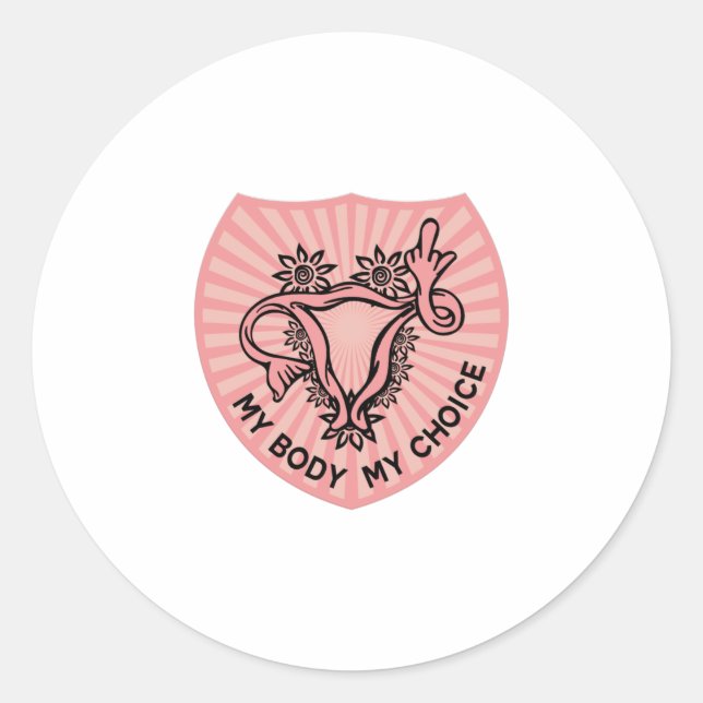 Sticker Rond les droits des femmes au moyen-doigt (Devant)
