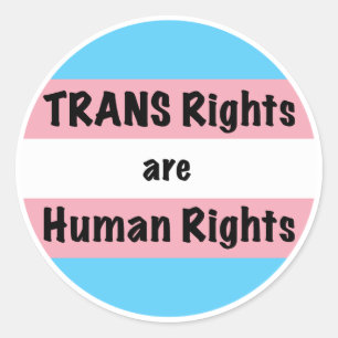 Sticker Rond Les droits TRANS sont des droits humains