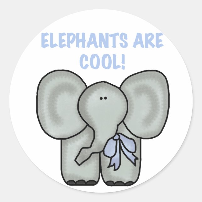 Sticker Rond Les éléphants sont Cool (Devant)