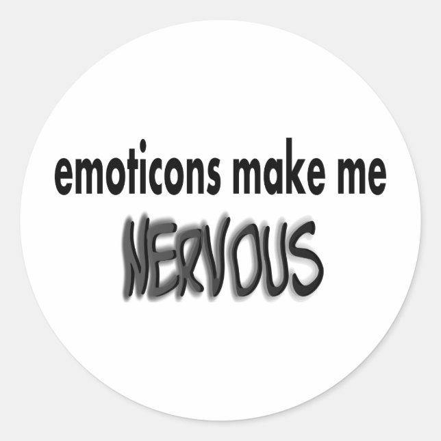 Sticker Rond Les Émoticônes me rendent nerveux, noir et gris (Devant)