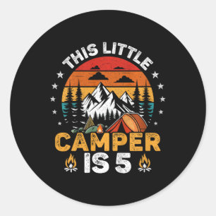 Sticker Rond Les enfants Ce petit campeur a 5 ans Camping 5ème
