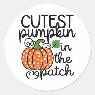 Sticker Rond Les Enfants Cutest Citrouille Dans Le Patch Par