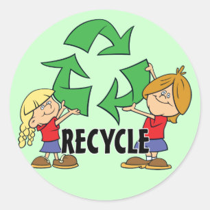Sticker Rond Les enfants réutilisent