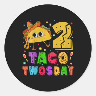 Sticker Rond Les enfants Taco Twosday - Dos Fête d'anniversaire