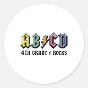 Sticker Rond Les enseignants Abcd Rock 4e année Rocks Ck à l'éc