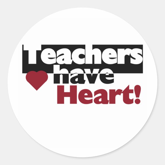 Sticker Rond Les enseignants ont le coeur (Devant)