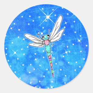 Sticker Rond Les Épisodes nocturnes de la libellule magique