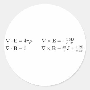 Sticker Rond Les équations de Maxwell, forme différentielle,