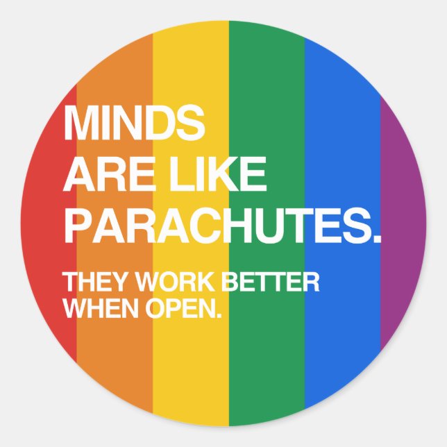 STICKER ROND LES ESPRITS SONT COMME DES PARACHUTES (Devant)