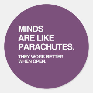 STICKER ROND LES ESPRITS SONT COMME DES PARACHUTES