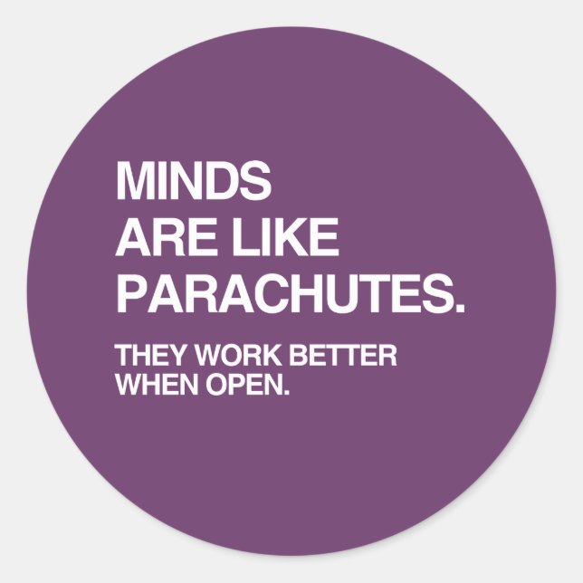 STICKER ROND LES ESPRITS SONT COMME DES PARACHUTES (Devant)